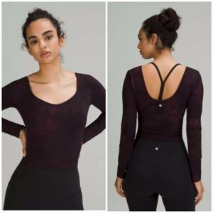 Lululemon Align Long Sleeve Crop Diamond Dye Cassis Black, 10 NWOT